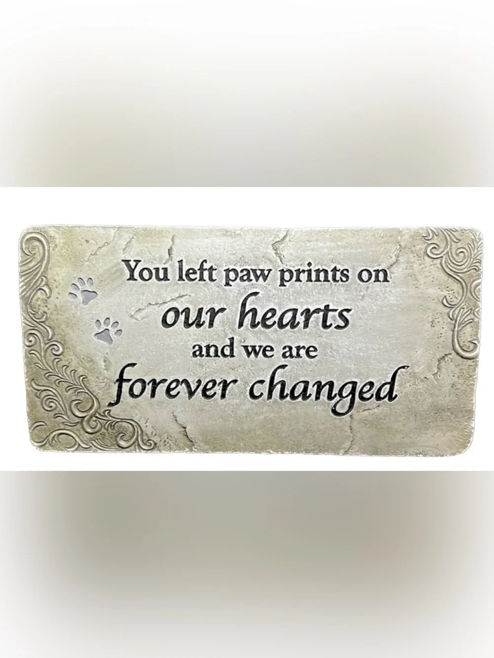 GANZ~You Left Paw Prints On Our Heart Plaque/ Stepping Stone~NEW!